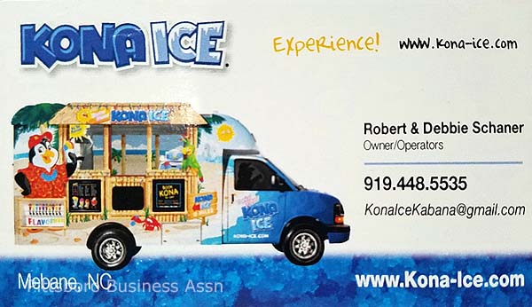 Contact Robert & Debbie Schaner to schedule Kona Ice for your event.
