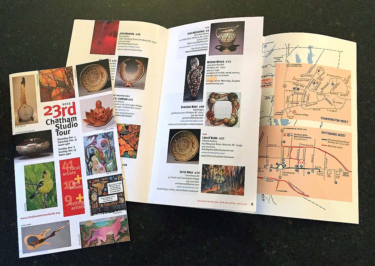 Lesley Landis design the Chatham Artists Guild 2015 Studio Tour brochure.