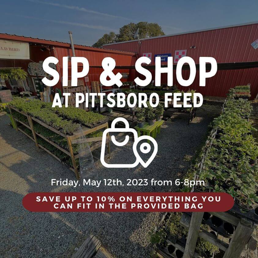 Sip-n-shop at Pittsboro Feed