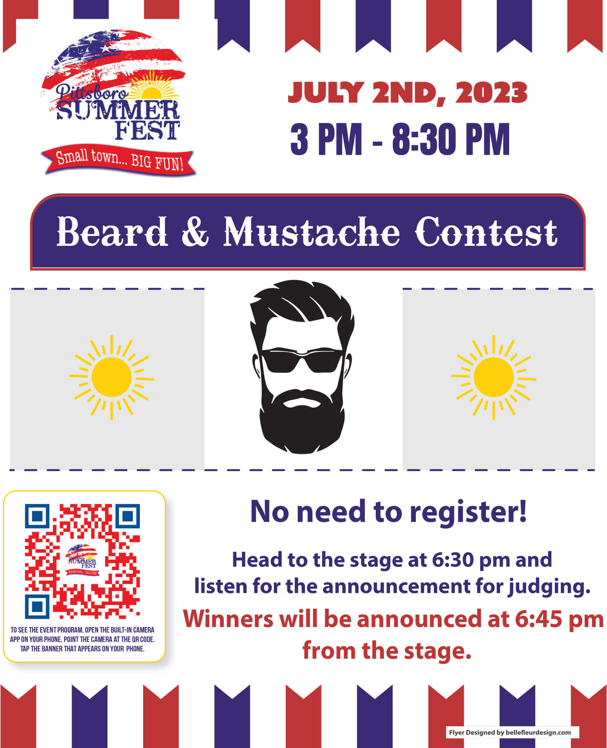 Summer Fest Beard and Mustache Contest flyer