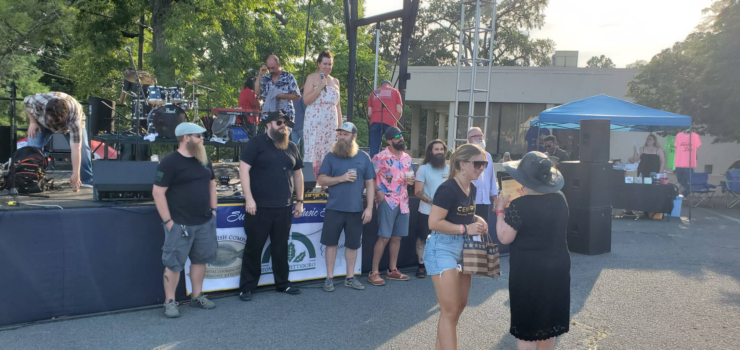 Judging the beard and mustache contest at Summer Fest 2023