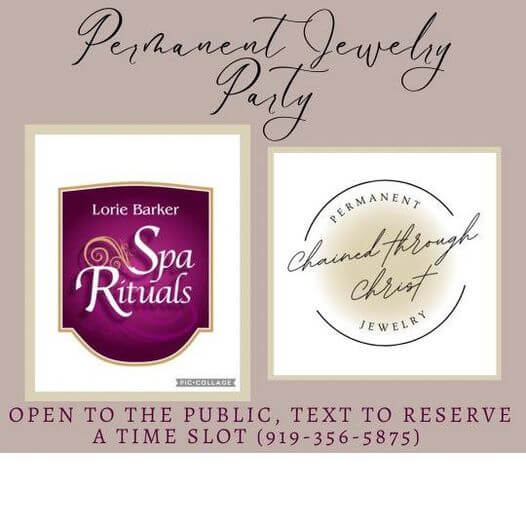 Permanent jewelry event at Spa Rituals